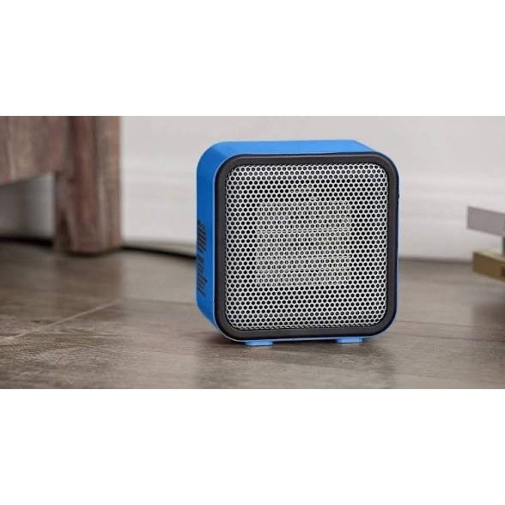 Amazon Basics 500W Personal Ceramic Space Heater Blue Compact‎ Desktop Portable